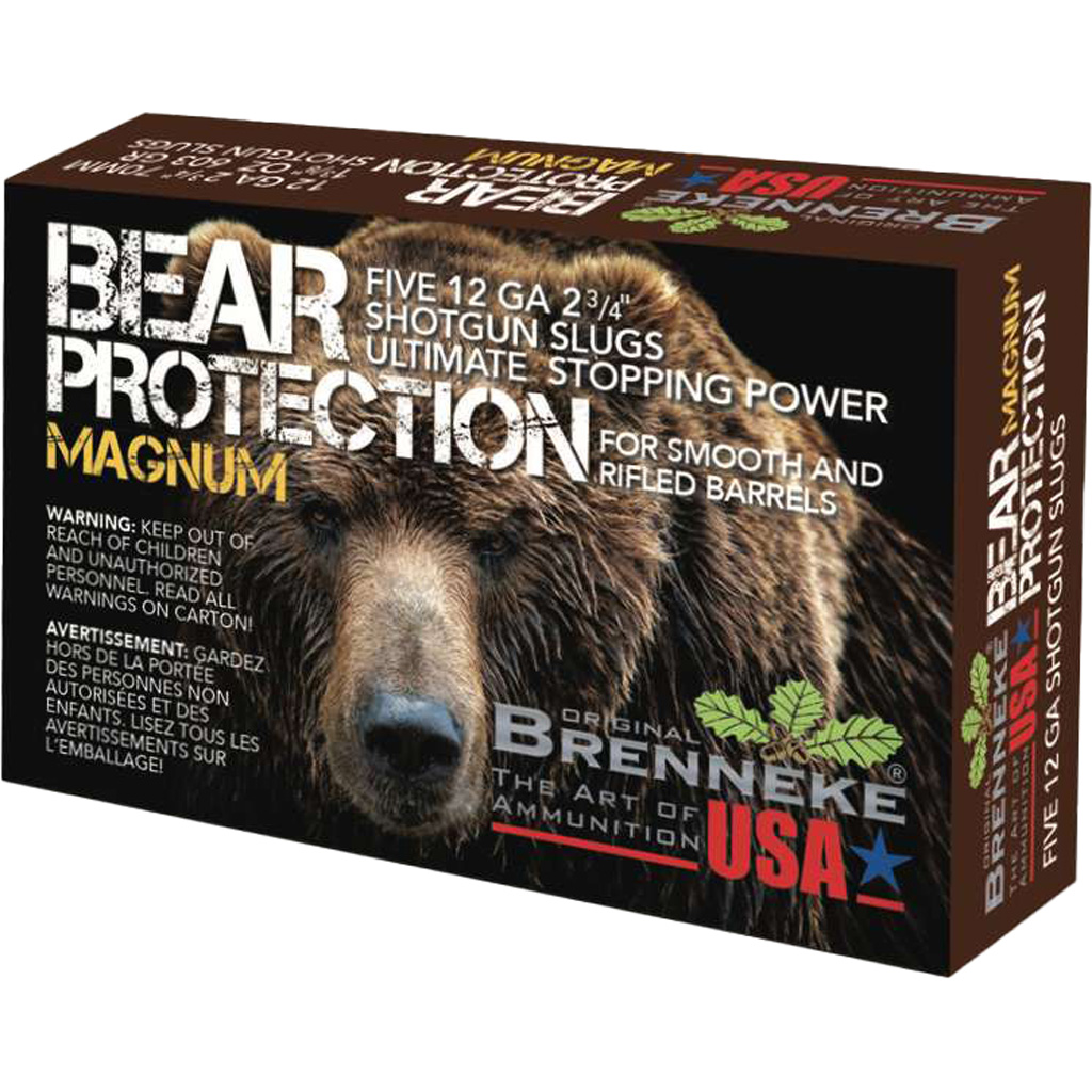 Brenneke Bear Protection Magnum Slugs 12 Gauge 2 3/4" 1 3/8 oz (5 Rounds)