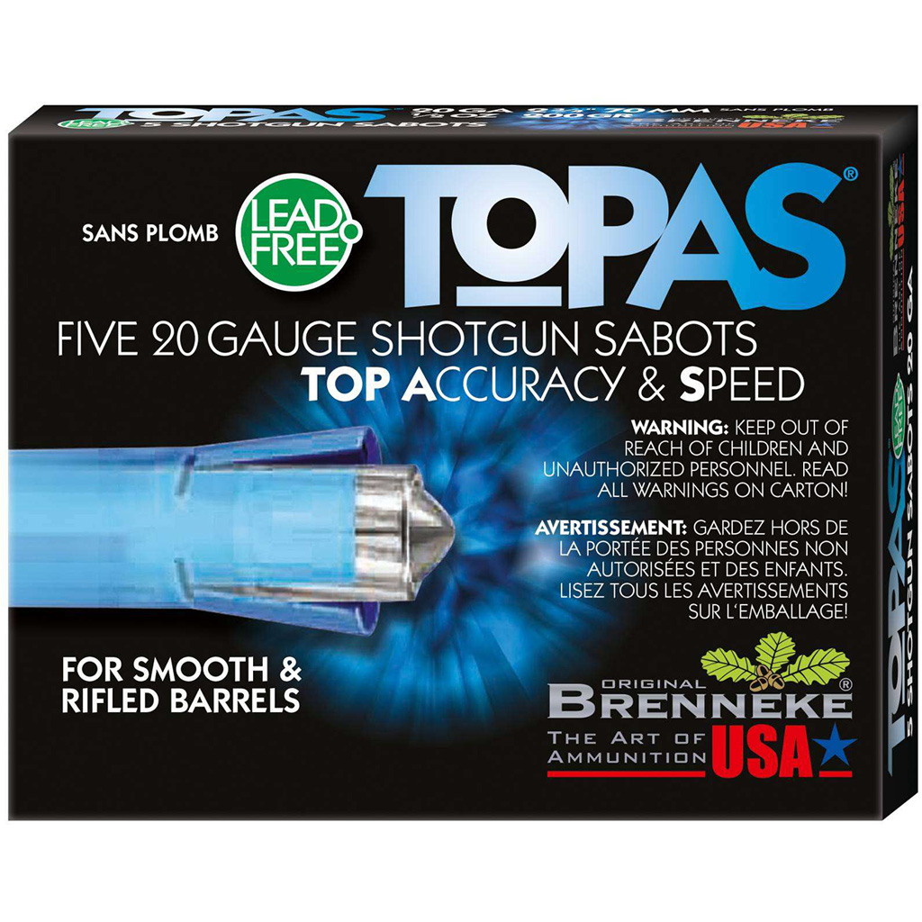 Brenneke TOPAS Lead-Free Sabot Slug 20 Gauge (2-3/4 in) - 5 Rounds