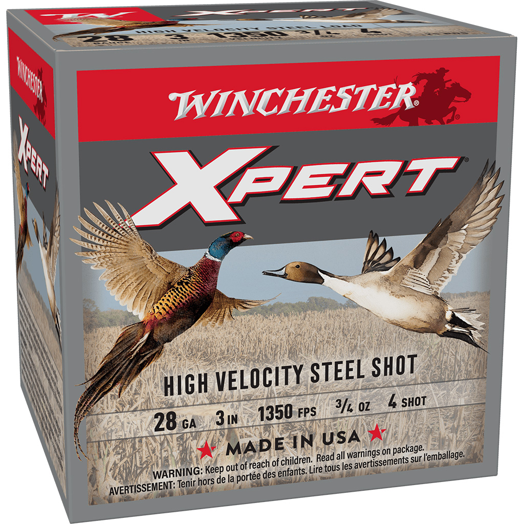 Winchester Xpert High Velocity Steel Shot 28 Gauge 3" #4 3/4 oz 25-Round Shotshell