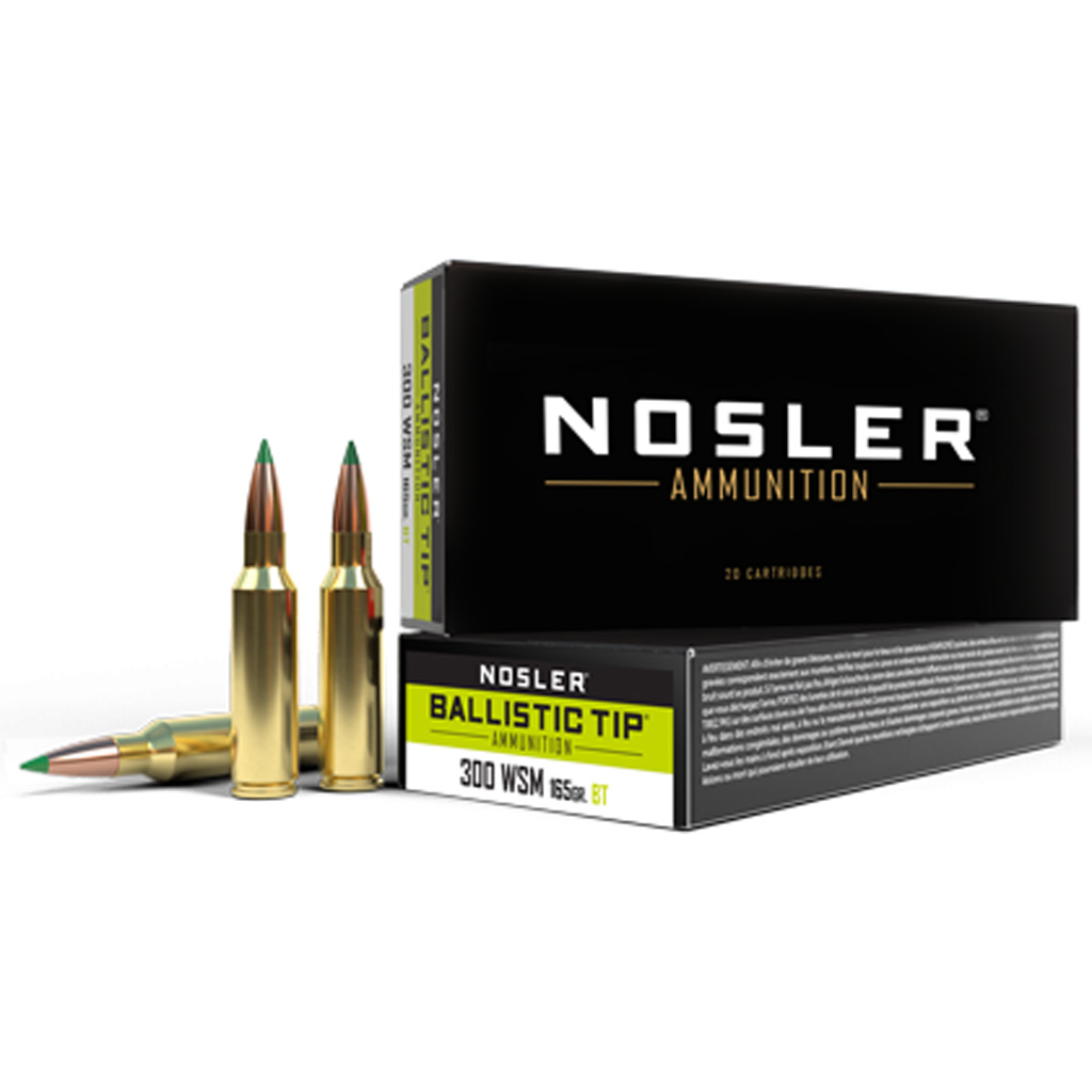 Nosler 61035 .300 WSM 165gr Ballistic Tip Hunting Ammunition (20 Rounds)