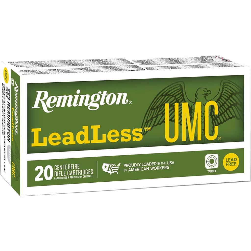 Remington UMC Leadless .223 Remington 55gr Lead-Free Jacketed (20 Rounds)