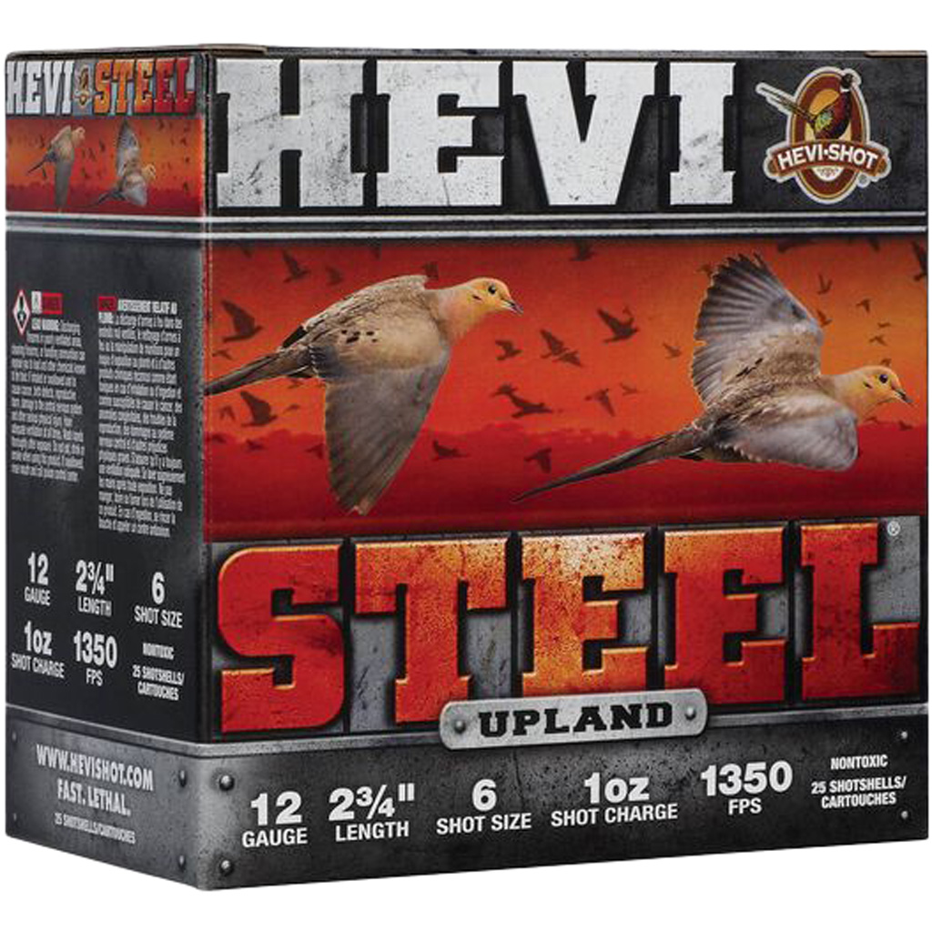Federal Ammo HEVI-Steel Upland 12 Gauge 2-3/4" #6 Shot (1 oz) 25-Round Box