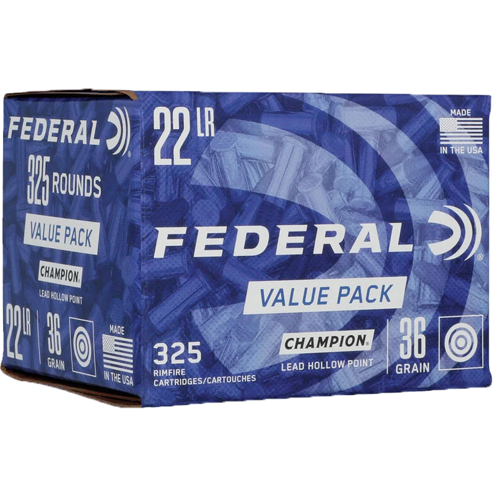 Federal Champion .22 LR 36 Grain Lead Hollow Point Value Pack (325 Rounds)