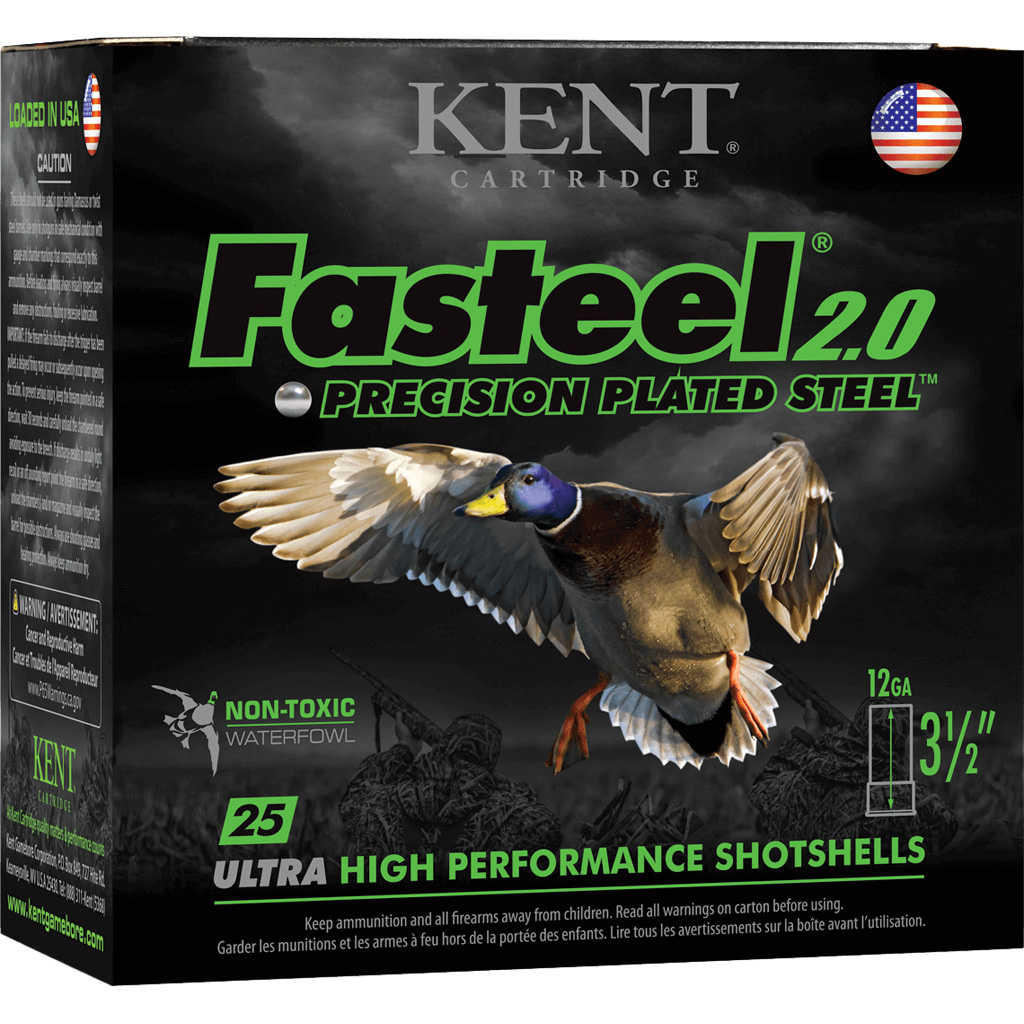 Kent Fasteel Plus 12 Gauge 3.5" 1-1/2 oz BBx2 Shotgun Shells