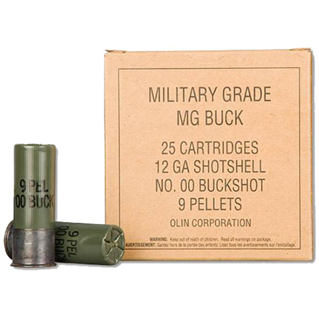 Winchester Ammunition Military Grade 12 Gauge 2-3/4" 00 Buckshot Value Pack (25 Rounds)