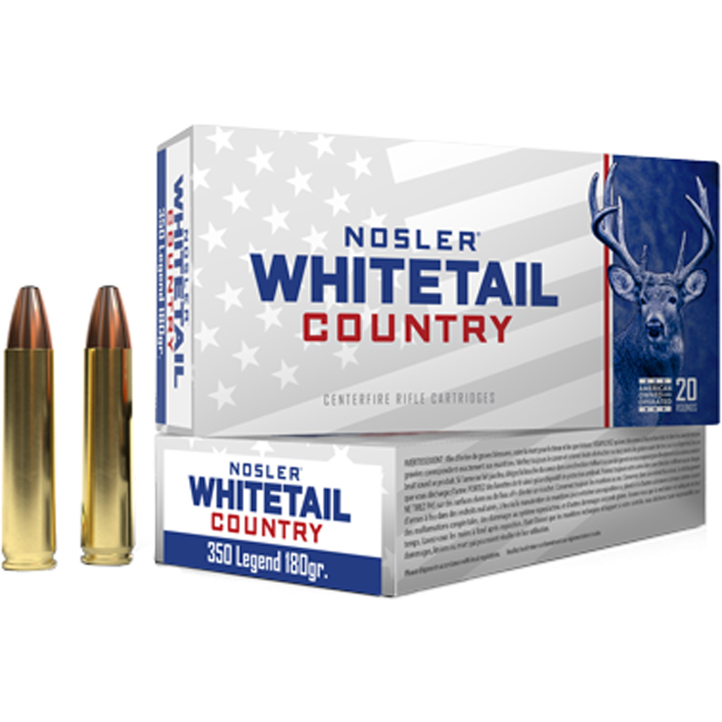 Nosler Whitetail Country .350 Legend 180 Grain Straight-Wall Rifle Ammunition