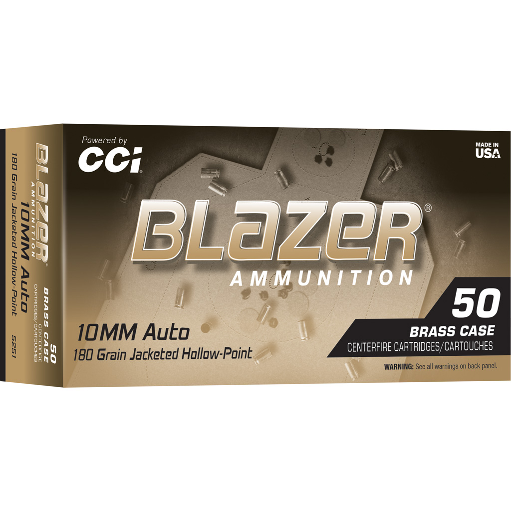 CCI Blazer Brass 10mm Auto 180gr Jacketed Hollow Point (JHP) 50rd Box