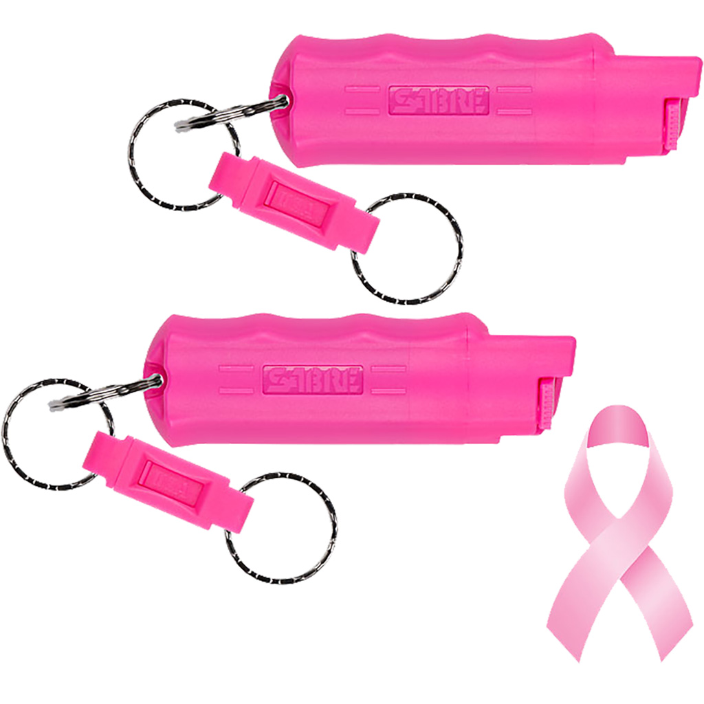 Sabre Key Case Pepper Spray Combo Pack (Pink) - 2 Pack