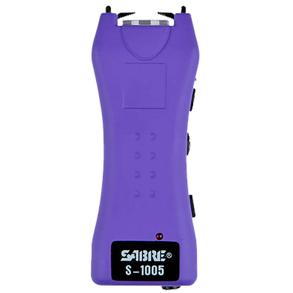 Sabre Mini Dual Capacitor Stun Gun with LED Flashlight (Purple)