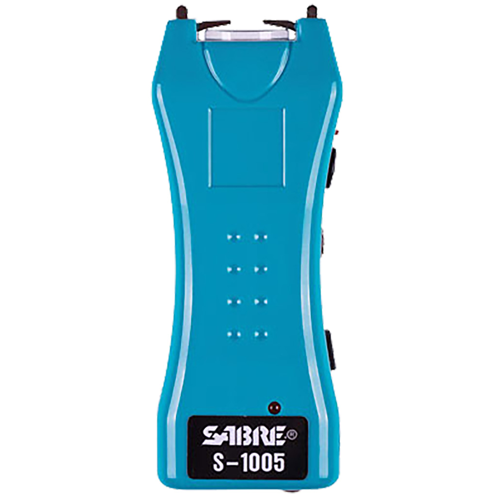 SABRE Mini Dual Capacitor Stun Gun with LED Flashlight & Holster (Teal)