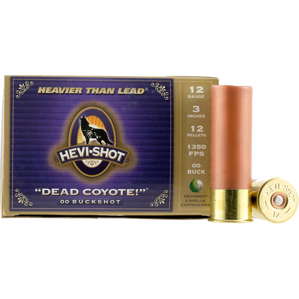 Hevi-Shot Dead Coyote 12 Gauge 3" 00 Buckshot Ammo (5 Rounds)