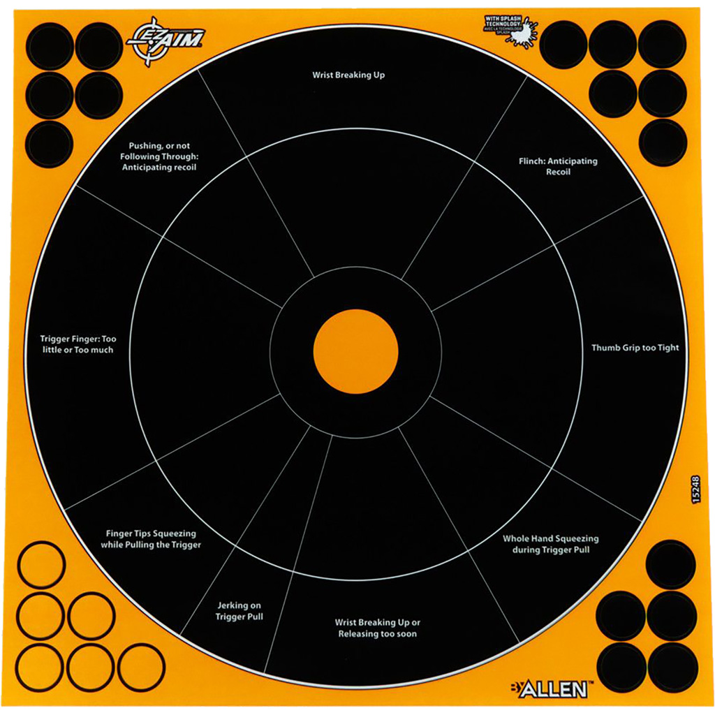 Allen EZ Aim Splash Adhesive Handgun Trainer Targets 12x12 (5-Pack)