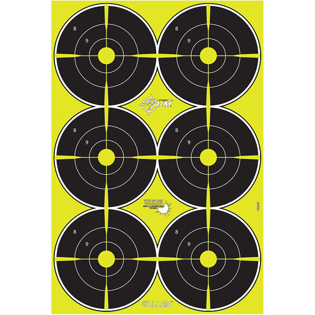 EZAim EZ-Aim 15355 Splash Reactive Bullseye Hanging Paper Targets 12 in. x 18 in. (8-Pack)