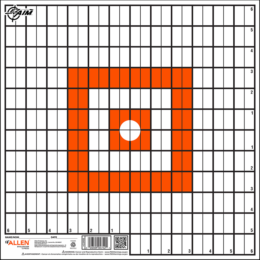 Allen EZ-Aim Grid Paper Targets 12" x 12" (12-Pack)