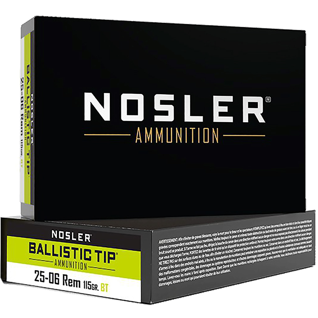 Nosler Ballistic Tip Rifle Ammunition .25-06 Remington 115 gr