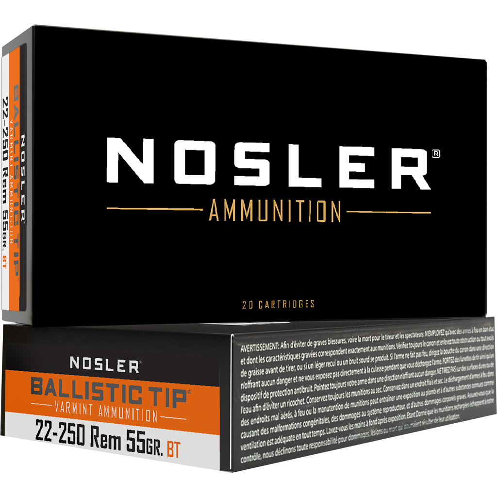 Nosler Ballistic Tip Varmint .22-250 Rifle Ammunition