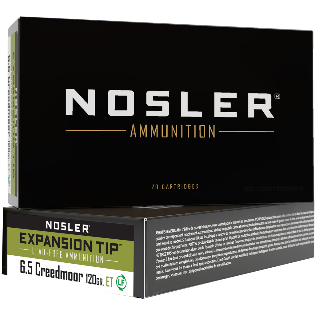 Nosler E-Tip 6.5 Creedmoor 120 Grain Lead-Free Rifle Ammunition (20 Rounds)