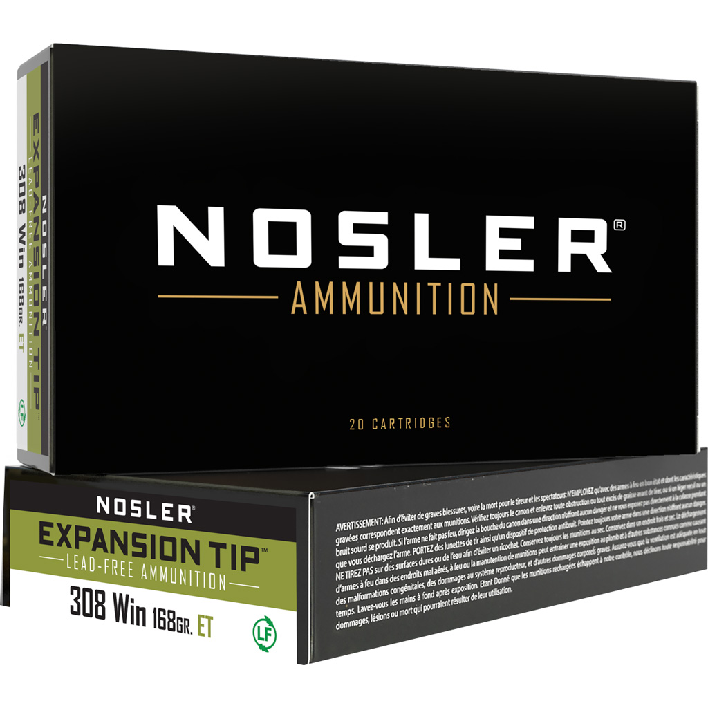 Nosler E-Tip .308 Win Expansion Tip Rifle Ammunition