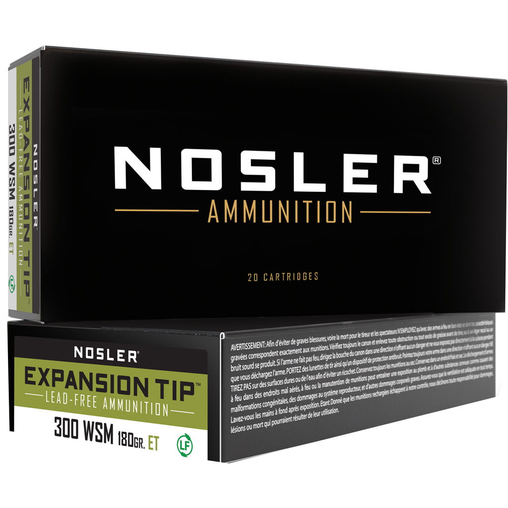 Nosler E-Tip Rifle Ammunition .300 WSM 180 gr ET (20 rd)