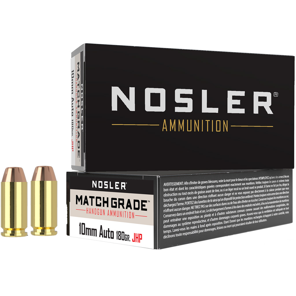 Nosler Match Grade ASP JHP Handgun Ammunition