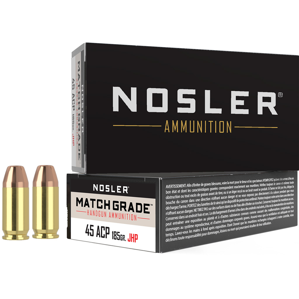 Nosler Assured Stopping Power .45 ACP 185gr JHP Ammo 50rd