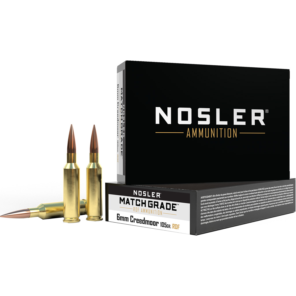Nosler Match Grade Rifle Ammo 6mm Creedmoor 105gr RDF HPBT