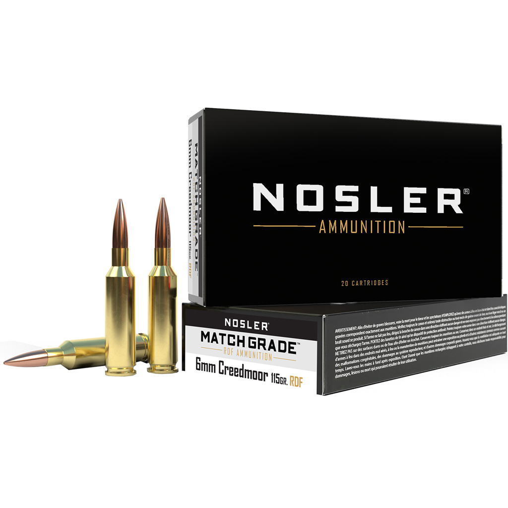 Nosler Match Grade Rifle Ammo 6mm Creedmoor 115gr RDF HPBT (20rd)