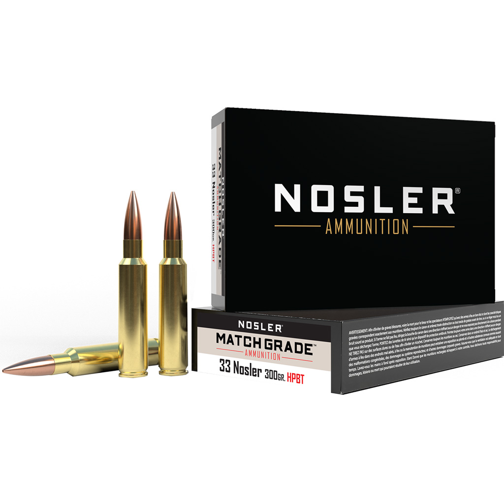 Nosler Custom Competition Match Grade 33 Nosler 300gr HPBT Rifle Ammunition