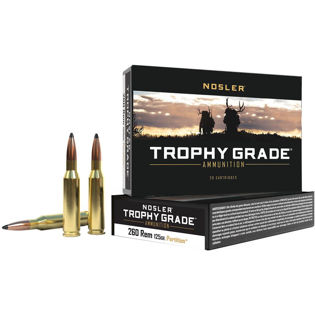 Nosler Trophy Grade 260 Remington 125 gr PT SP Rifle Ammo