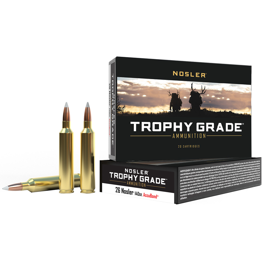 Nosler 60014 Trophy Grade 26 Nosler 140gr AccuBond Rifle Ammo