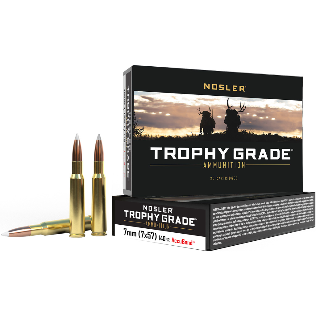 Nosler Trophy Grade 7x57mm Mauser 140gr AccuBond Ammo