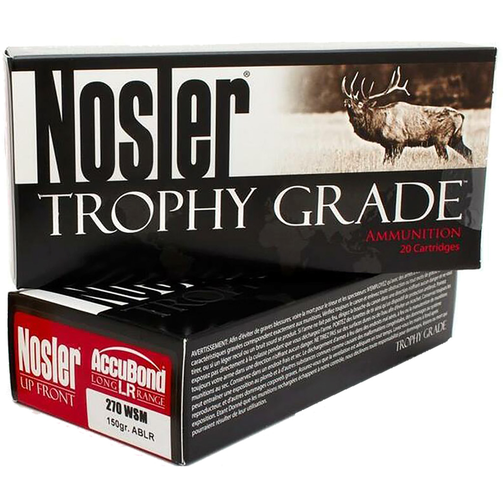 Nosler Trophy Grade Long Range .270 WSM 150 gr AccuBond Long Range Rifle Ammunition (20 Rounds)