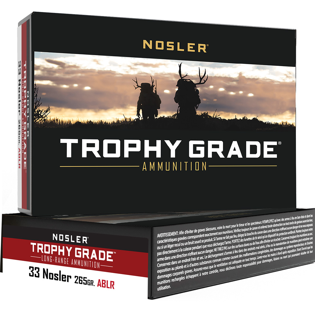 Nosler Trophy Grade Long-Range .33 Nosler 265gr AccuBond Long Range Rifle Ammunition (20 Rounds)