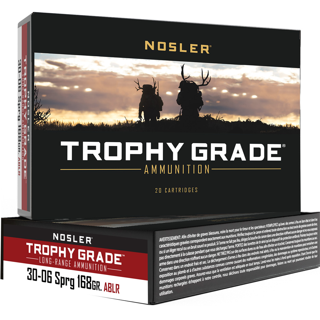 Nosler Trophy Grade Long-Range 30-06 Rifle Ammo 168gr ABLR