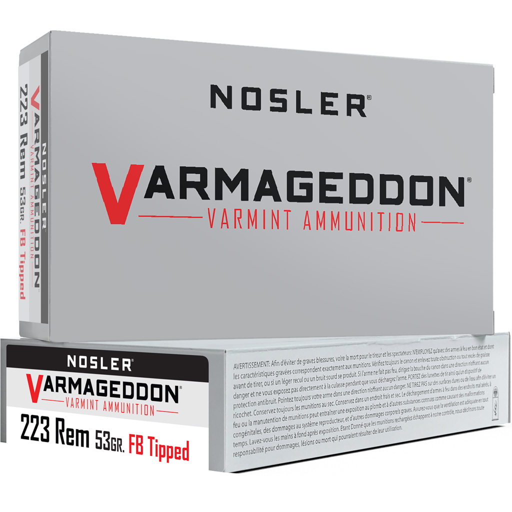 Nosler Varmageddon Rifle Ammunition 53 gr Flat Base Tipped