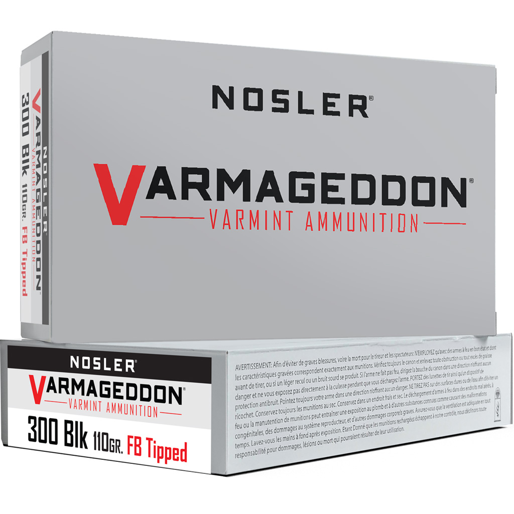 Nosler Varmageddon Rifle Ammunition 110gr FBT 20 rd