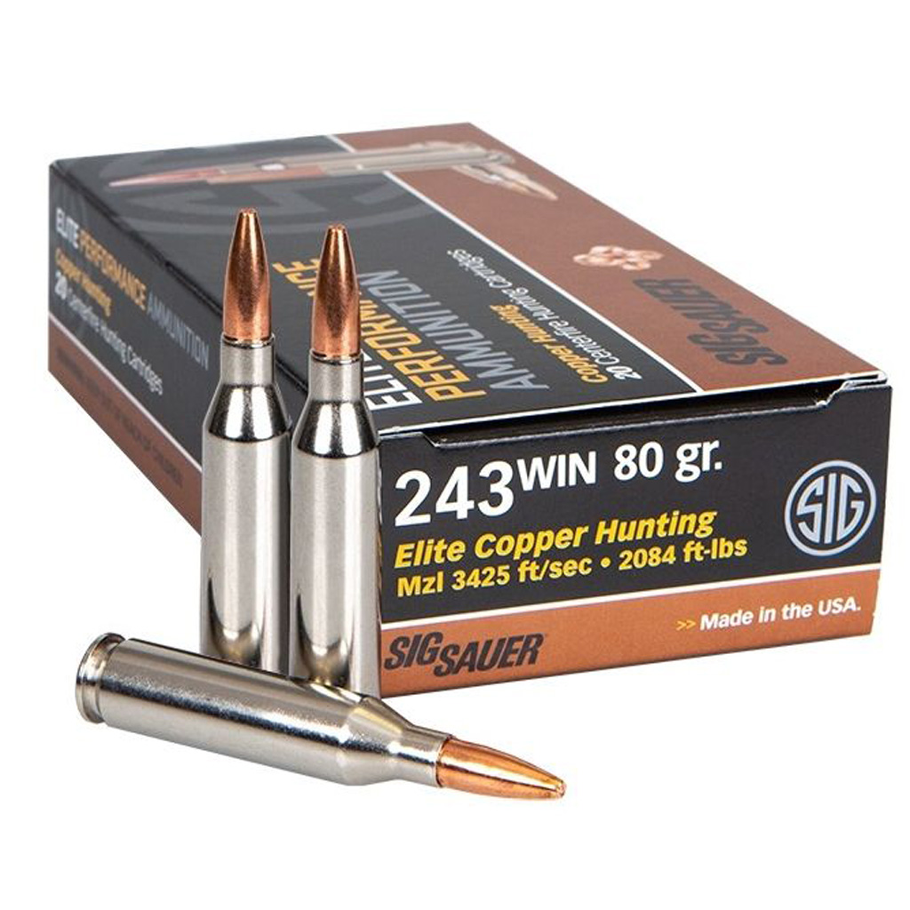 SIG SAUER Elite Copper Hunting .243 Winchester Rifle Ammunition