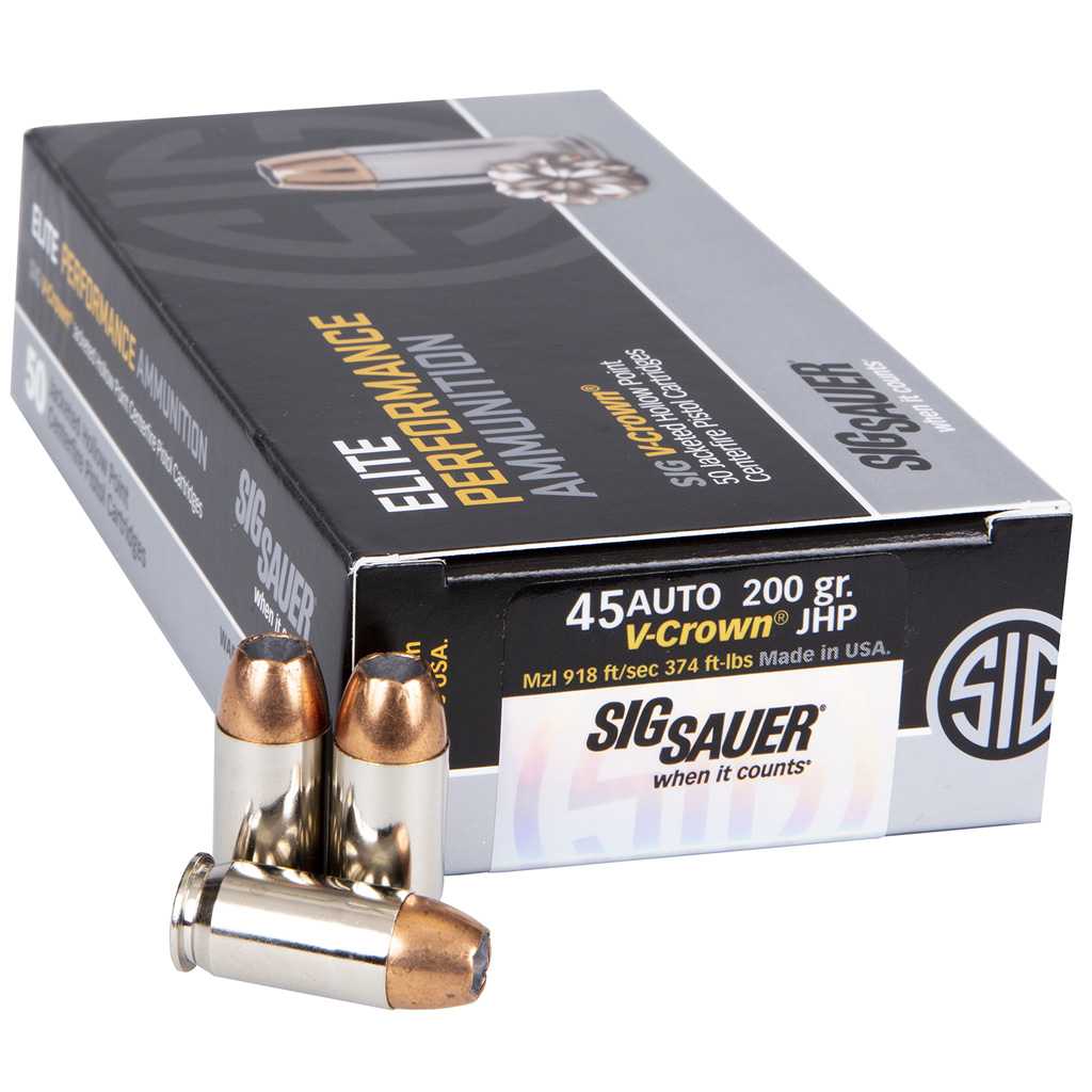 SIG Sauer Elite V-Crown .45 ACP 200 Grain JHP (50 Rounds)