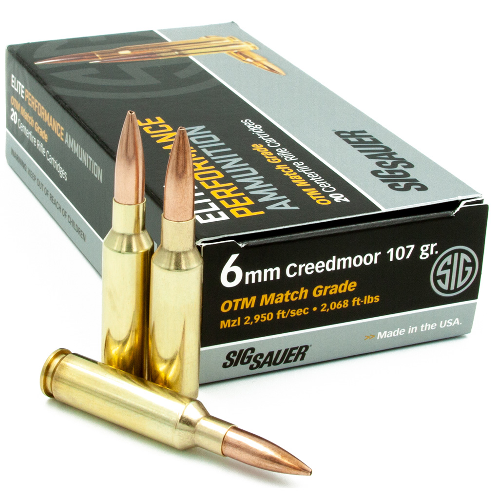 SIG Sauer Marksman Elite 6mm Creedmoor 107gr Open Tip Match (OTM) Ammunition (20 Rounds)