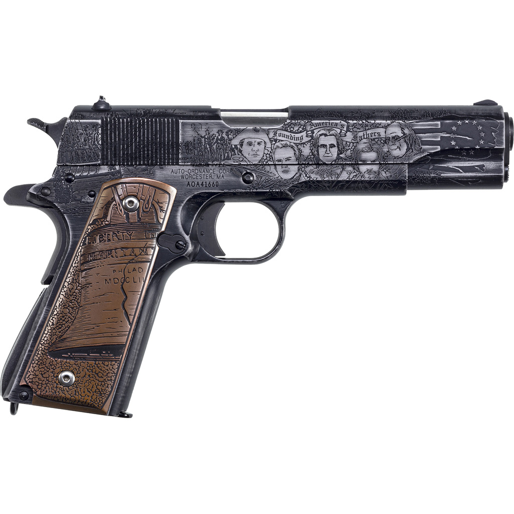 Auto Ordnance 1911 Revolution BKOC7 .45 ACP 1911 Pistol (Betsy Ross Flag, Distressed Cerakote)