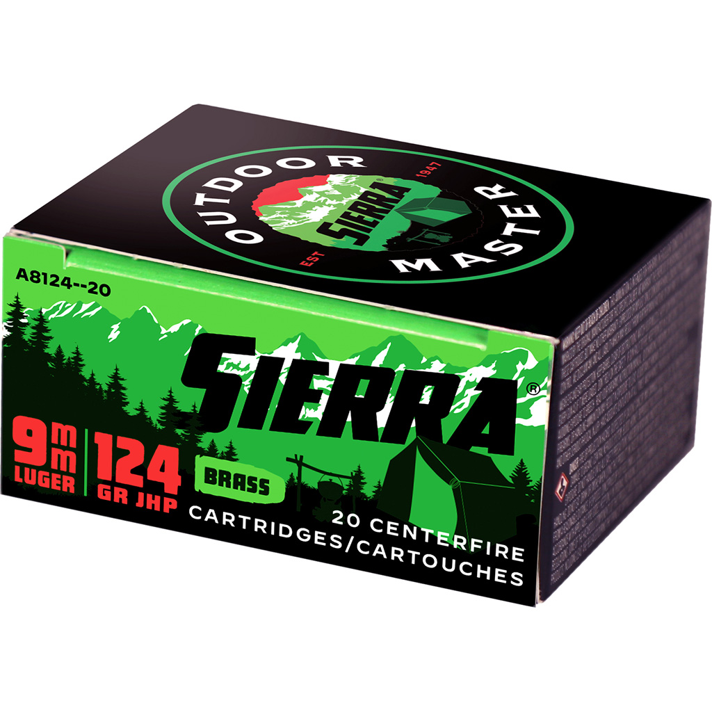 Sierra Outdoor Master 9mm 124gr JHP 20-Round Box