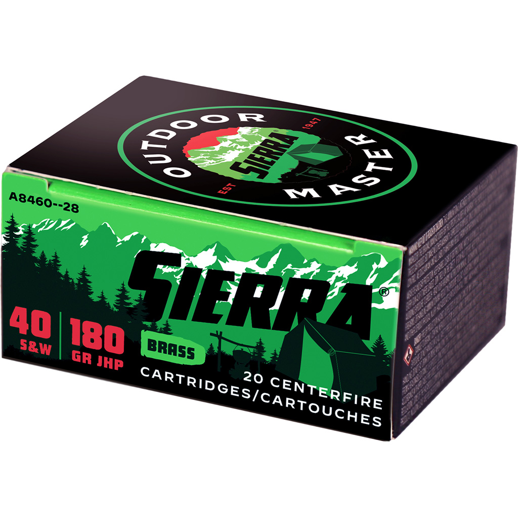 Sierra Outdoor Master .40 S&W 180gr JHP 20rd Boxes