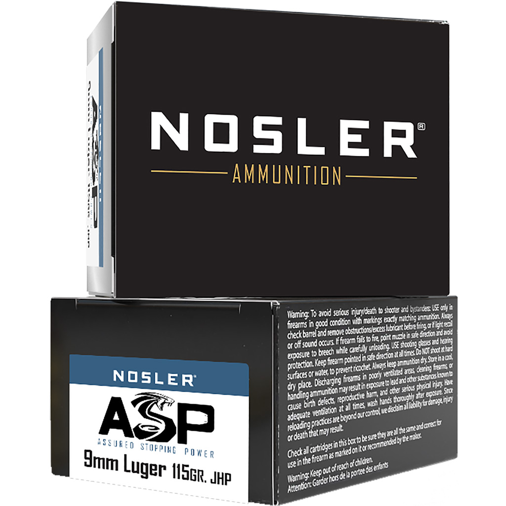 Nosler Assured Stopping Power 115gr JHP Handgun Ammo