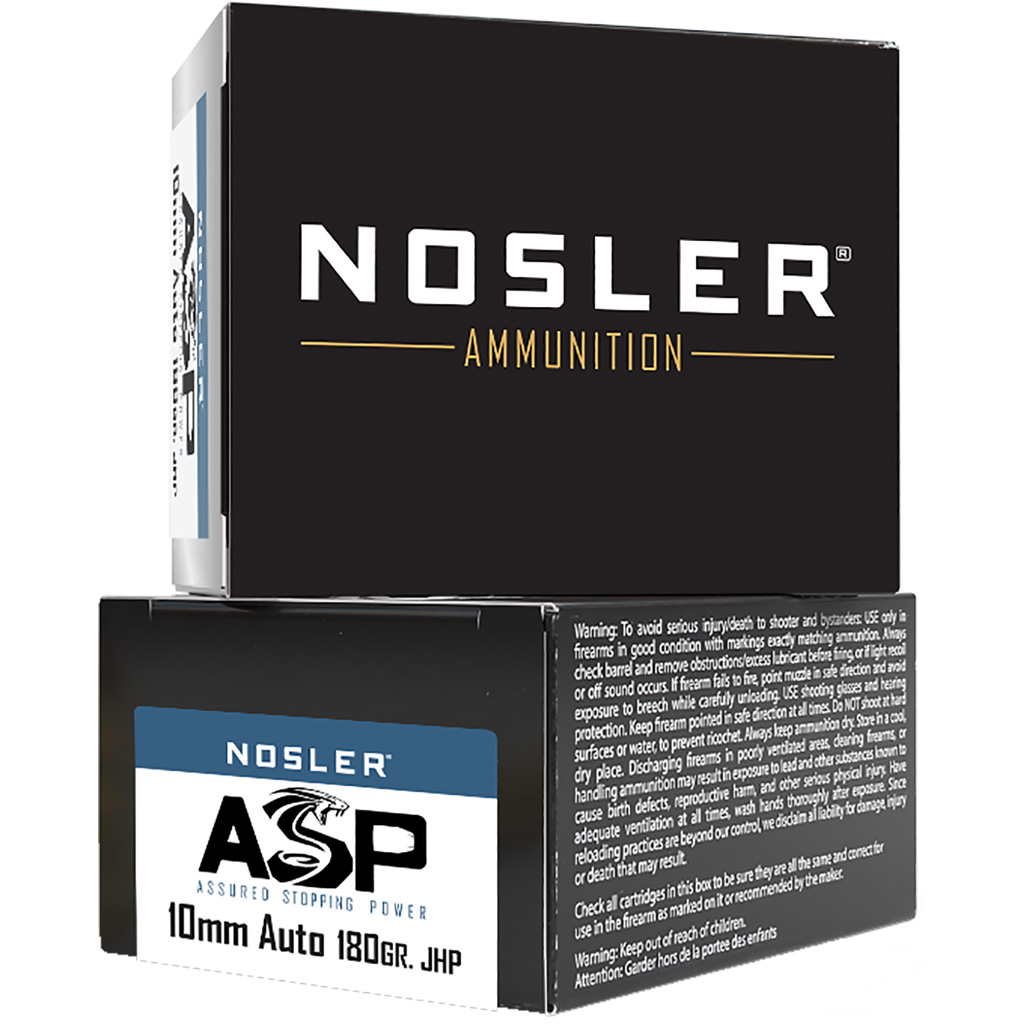 Nosler Assured Stopping Power 10mm Auto 180gr JHP Handgun Ammunition (20rd)