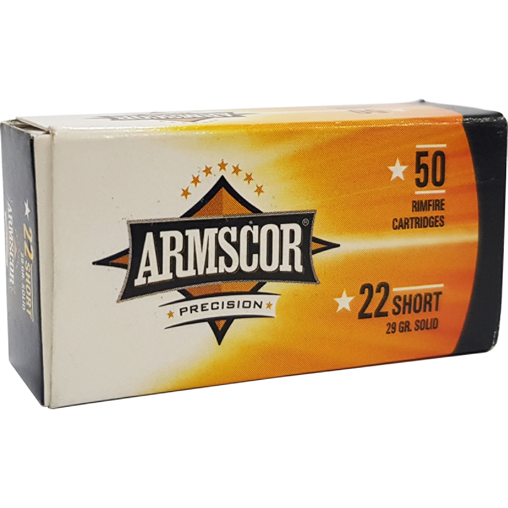 Armscor 22 Short 29 Grain Copper Plated Lead RN 50 Rounds