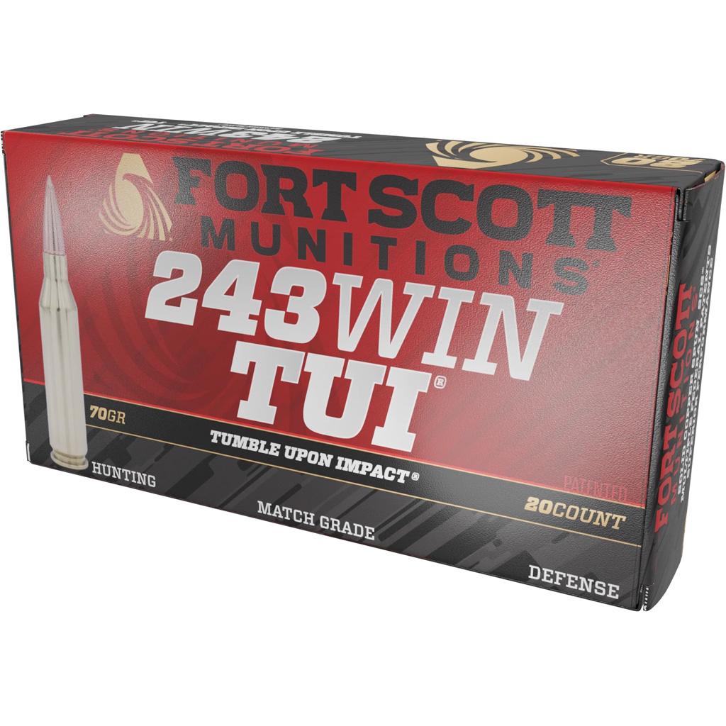 Fort Scott Munitions FSM 243 TUI Lead-Free Rifle Ammo .243 Winchester 70 Grain (20 Rounds)