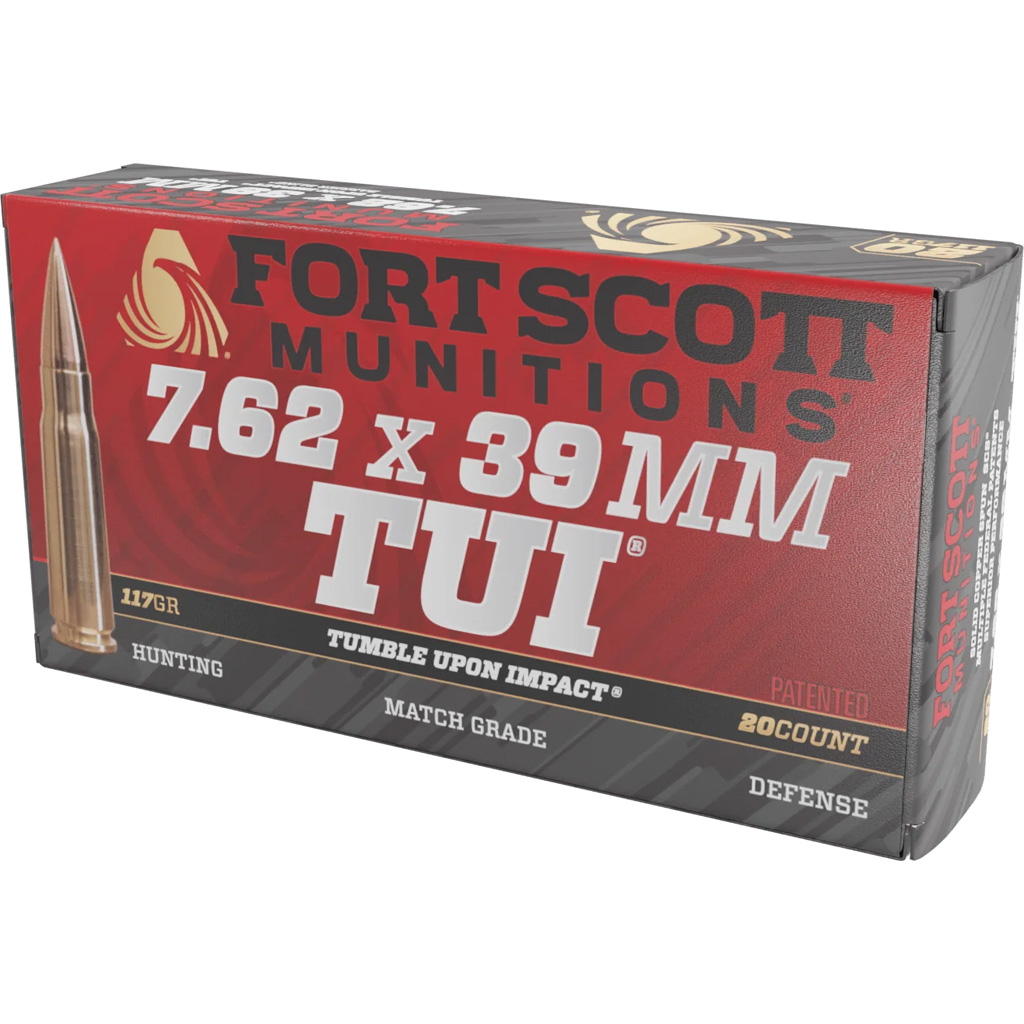 Fort Scott Munitions 7.62x39mm 117gr TUI 20rd Rifle Ammo