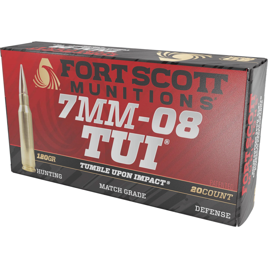 Fort Scott Munitions Lead-Free Rifle Ammo 7mm-08 Remington 120 Grain TUI Brass Case
