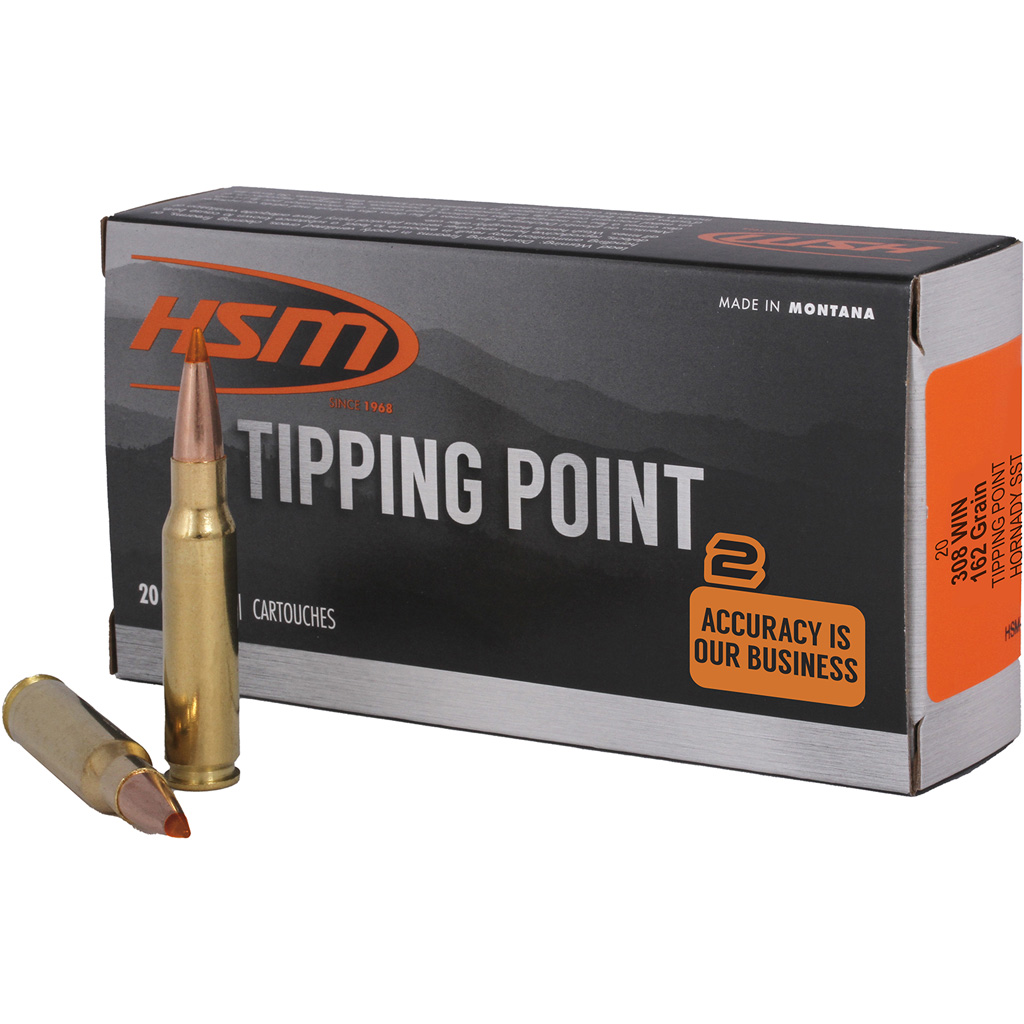 HSM Tipping Point 2 .308 Winchester 165 Grain Hornady SST (Polymer Tip) Rifle Ammunition (20 Rounds)
