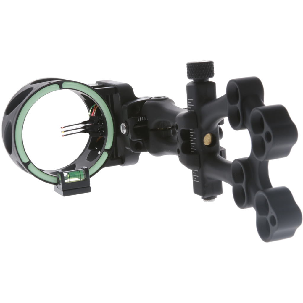 TruGlo 1900A Veros 3-Pin Fiber-Optic Archery Sight (Black, Ambidextrous) w/ TRU-LITE PRO LED Light